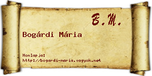 Bogárdi Mária névjegykártya